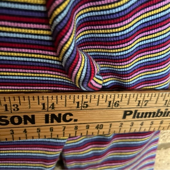 Juicy Couture Womens Midi Dress Multicolored Stripe Rib Knit Side Slit Small - Picture 9 of 9